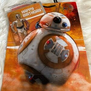 🩷5/$10 Star Wars BB-8 Birthday Card & gift bag